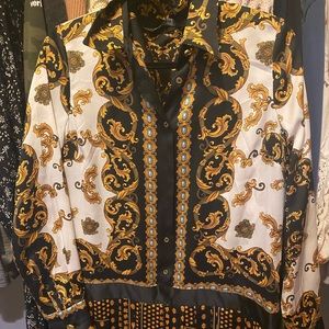 Gold Print Zara Dress